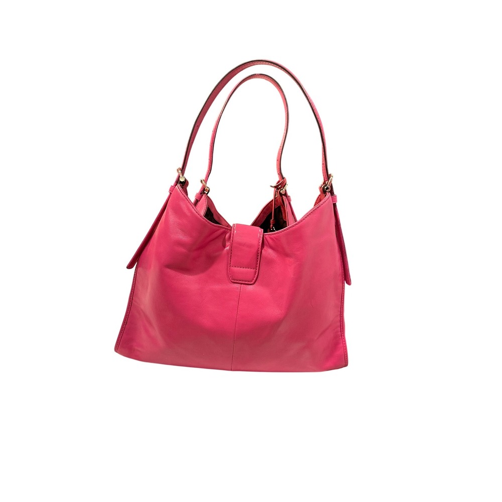 Coach Pink Leather Hobo Shoulder Bag Turn Lock Gold Tone Horse Carriage Tag - Picture 8 of 8